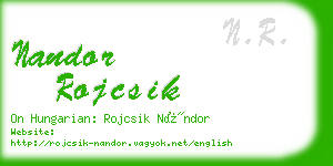 nandor rojcsik business card